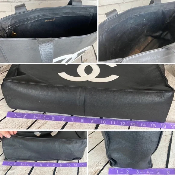 CHANEL large size leather tote *custom* vintage authentic - Picture 16 of 16